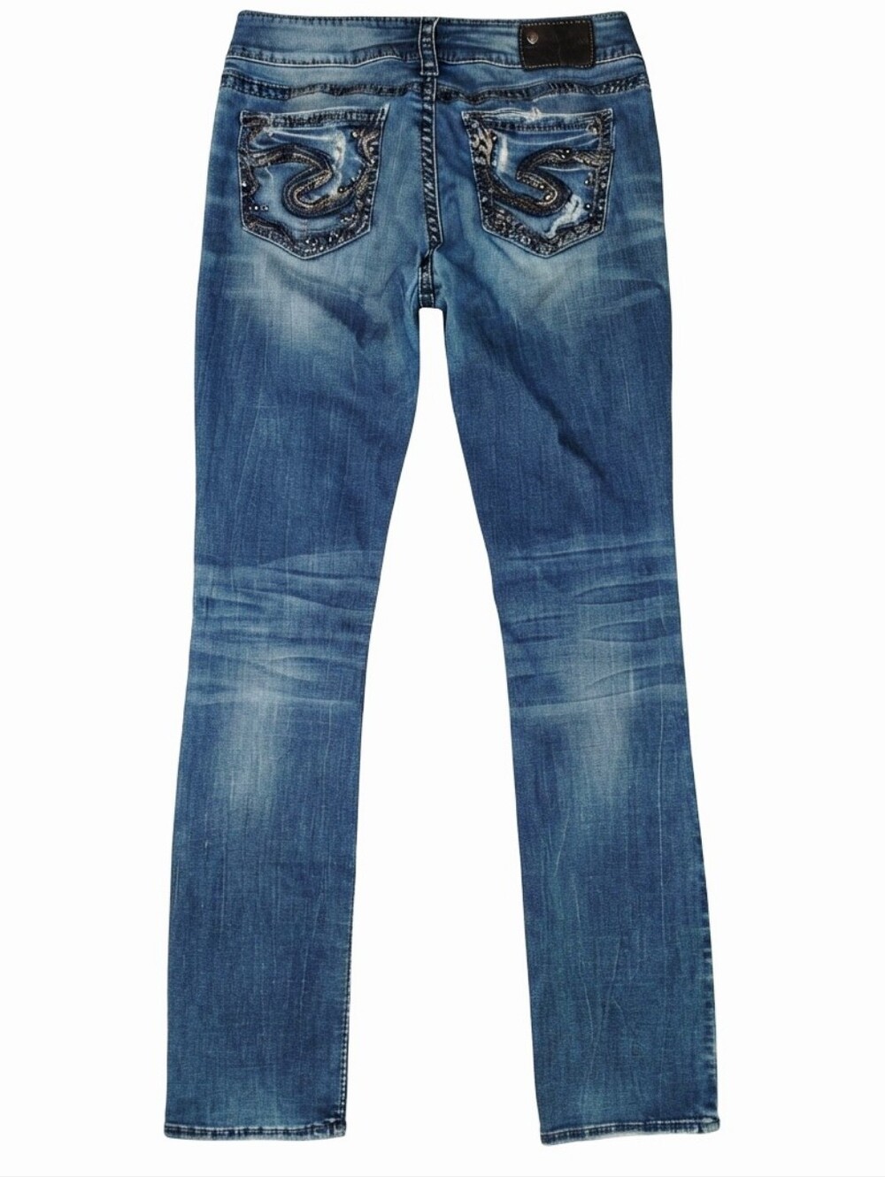 Silver Jeans Co. Suki Baby Boot Jeans 29x33 Mid Rise Distressed Y2K
